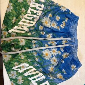Civil Regime/ Darc Sport Blue Floral Athletic Shorts